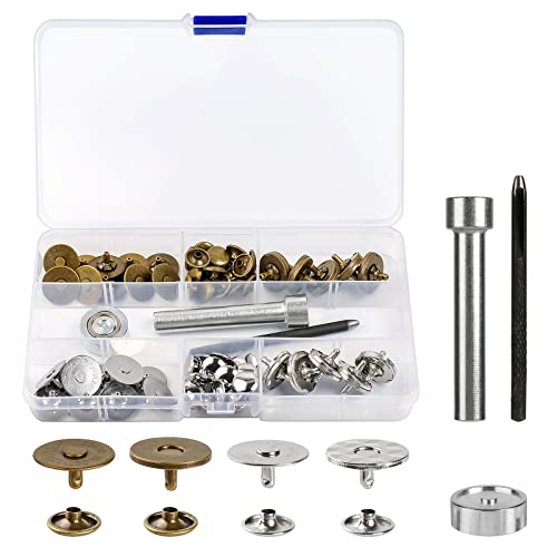 Sopnom 20 Sets 18MM Magnetic Buttons Clasp Snaps Fastener with