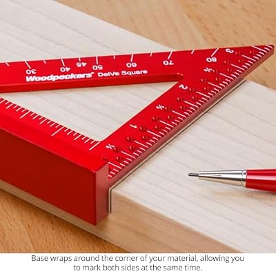 Woodpeckers Delve Square, 10-in-1 Woodworking Layout Tool, 3.5 Inch, Aluminum, Feature Packed Carpenter Square