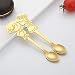 Produktbild chenran Zubehör 2 Teile/Satz Edelstahl Paar Kaffeelöffel Dessert EIS Rührlöffel Teelöffel Küche Geschirr Hochzeit Liefert Geschenk Geschenk (Color : Gold)