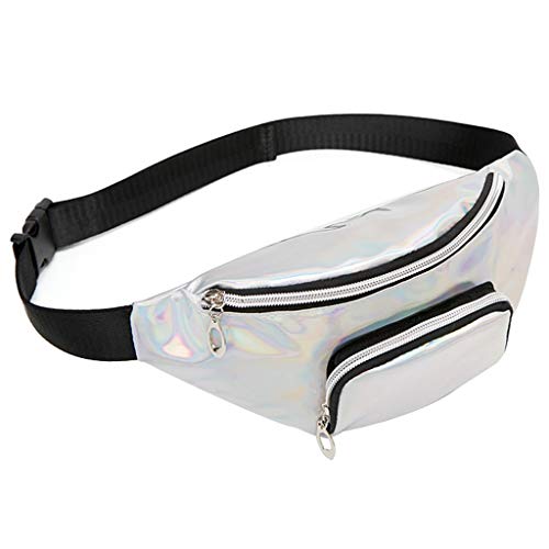 Riñonera de Moda Deportiva Running Cinturón Festival de Neón Brillante para Correr Impermeable Riñoneras para Mujer Hombre Niños Cinturón de Dinero Bolsa de Pecho Bandolera vpass Cover