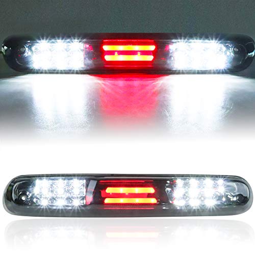 Tresound (Smoke) for 2007-2013 Chevy Chevrolet Silverado/GMC Sierra, 2009-2010 Hummer H3T 3D LED Bar 3rd Third Tail Brake Light Rear Cargo Lamp High Mount Stop light Chrome Housing