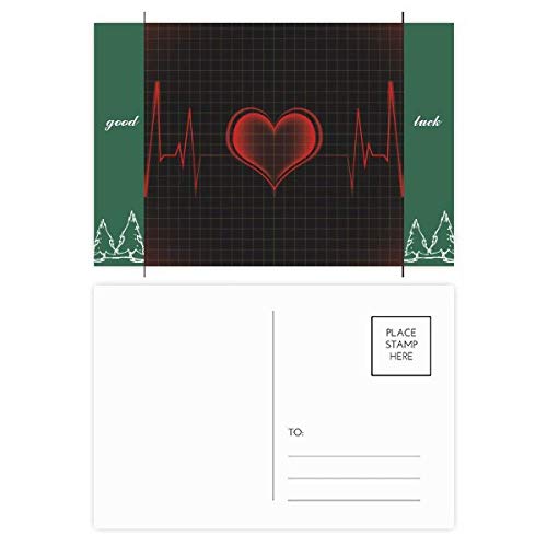 Carte postale électrocardiogramme cœur : lot de 20 pour correspondances
