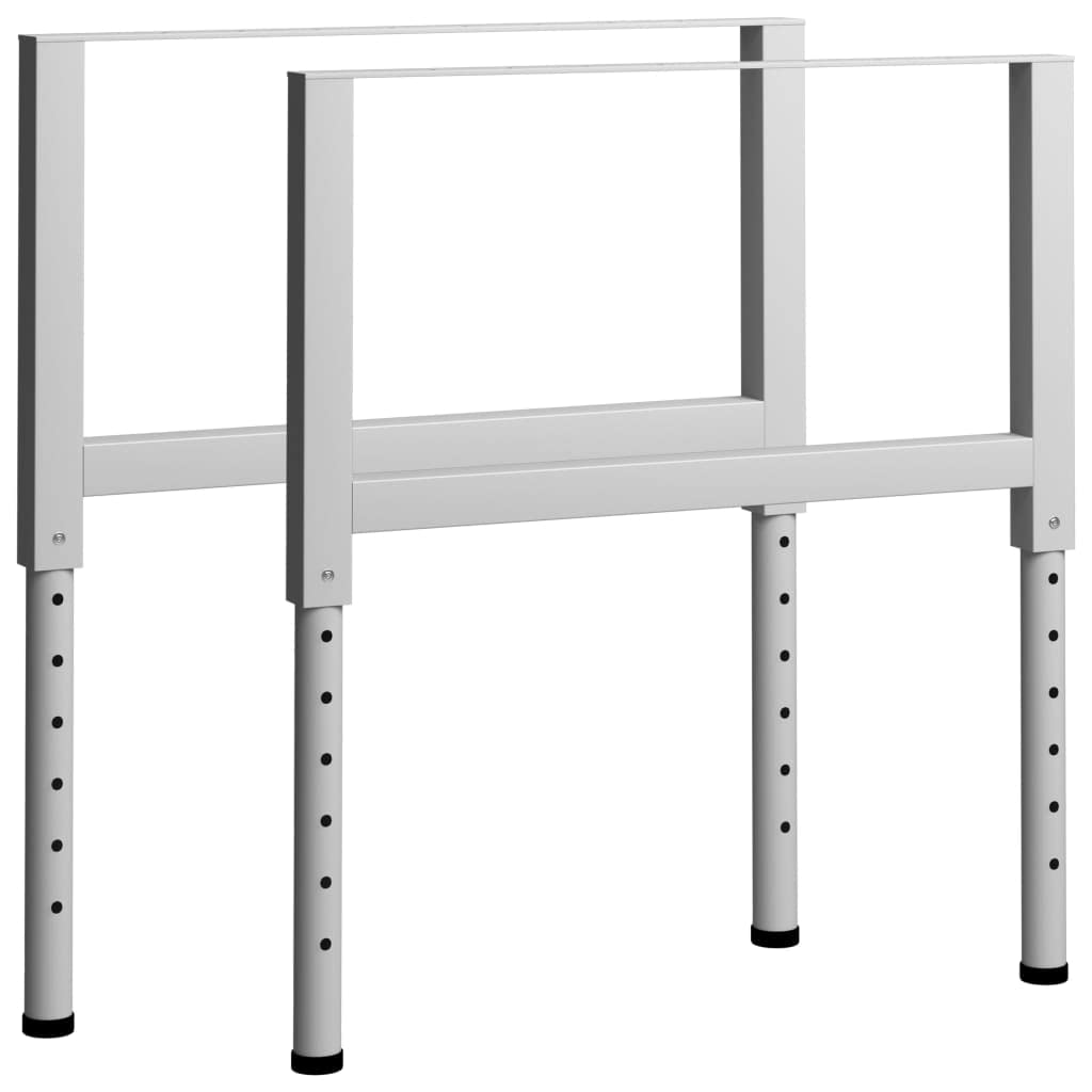 Fengshui Werkbankgestell Metall 85x69-95,5 cm Verstellbar 2 STK | Pulverbeschichtete Beine, langlebig, starke Belastbarkeit, vorgebohrte Löcher für Tischplatte
