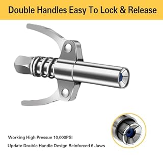 HANTUO 17 Piece Grease Gun Accessory Kit - Quick Connect Grease Coupler Set with 90° Adapter, 12" Spring Flex Hose, Grease Zerk Fittings & Cleaning Tool, Compatible with All 1/8" NPT Grease