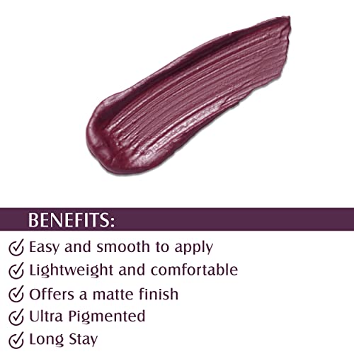 Image of Glam21 Matte Lippie No Transfer Lip Gloss | Lightweight and comfortable| Creamy Matte Formula - 4 gm | Purple Myth-22