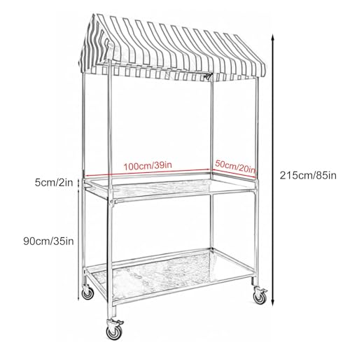 Carro plegable de camping con ruedas todoterreno y toldo protector 4