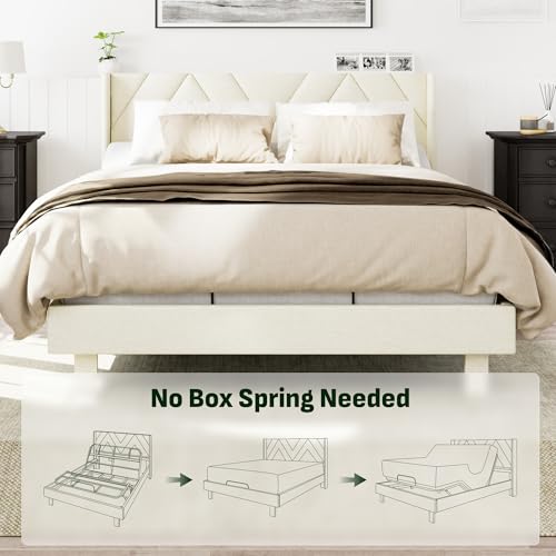Image of Softa Queen All-in-One Adjustable Bed Frame with Upholstered Bed Frame Headboard, Electric Bed with Remote Control and Whisper Quiet Motor, 10-Year Warranty