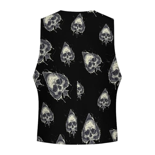 Skull A Poker Novelty Men's Suit Vest Funny Formal Dress Vests Business Waistcoat4