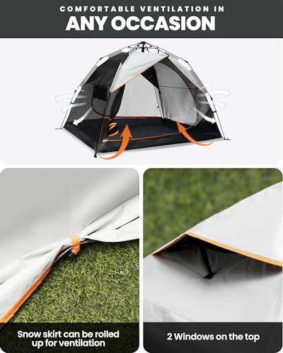 OutdoorMaster 2 Person Camping Tent, 4 Seasons Lightweight Backpacking Canopy, Waterproof and Weatherproof Sun Shelter, Double Layer Outdoor Cabana for Camping, Hiking and Mountaineering - Image 6