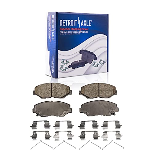 Image of Detroit Axle - Front Brake Kit for 2003-2011 Honda Element 2002-2004 CR-V Disc Brake Caliper w /Bracket Ceramic Brakes Pads w /Hardware Replacement