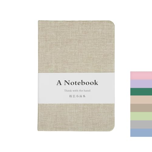 Carnet de notes A6 en lin kaki PATIKIL avec couverture rigide et 256 pages de papier épais