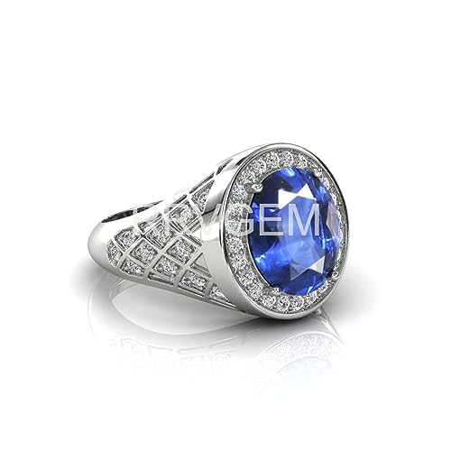 Bague en saphir bleu naturel gravé à la main, le cadeau idéal pour marquer un anniversaire