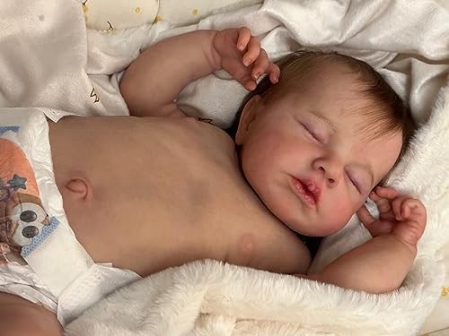 Anano Realistic Baby Dolls Full Body Silicone Waterproof 20 Inch Real Looking Sleeping Reborn Baby Dolls That Look Real Newborn Flexable Soft Whole Body Life Like Babies Girl Doll