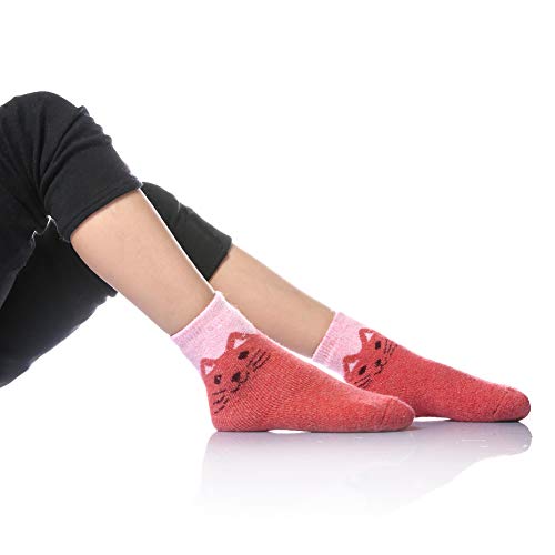 Image of Eocom Kids Wool Socks For Boys Girls Warm Hiking Thermal Winter Cozy Soft Thick Toddlers Crew Boot Socks 6 Pairs