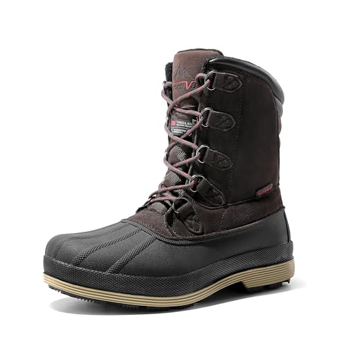 NORTIV Men's Insulated Waterproof Work Winter Snow Boots