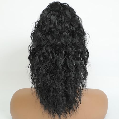 Image of Claw Clip Ponytail Extension 16In Long Wavy Curly Hair,Black