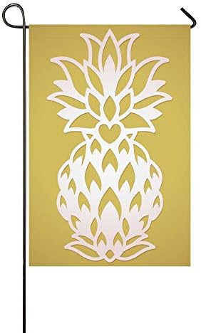 Home Decorative Outdoor Double Sided Laser Cut Pineapple Wedding Paper Decoration Garden Flag,house Yard Flag,garden Yard Decorations,seasonal Welcome Outdoor Flag 12 X 18 Inch Spring Summer Gift