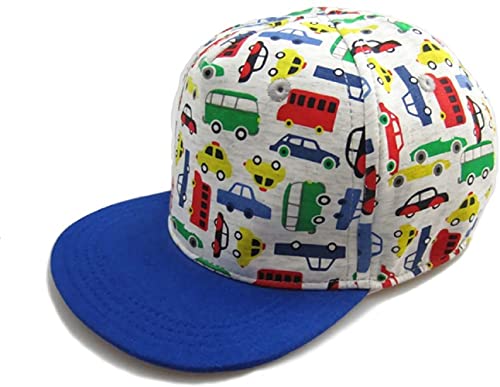Boys Baseball Hat Toddler Trucker Hat Adjustable Snapback Sun Hat Baseball Cap For Toddler Kids Boys 1-8 Years(Colorful Car,54Cm) #TOP23