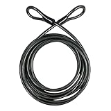 DELSWIN Security Steel Cable with Loops - 6ft, 15ft Heavy Duty Bike Steel Cable 3/8 inch Thick Vinyl