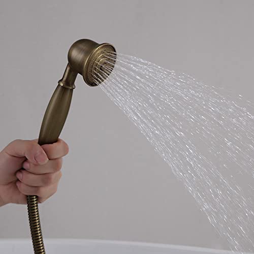 Jiayoujia Freestanding Tub Filler Faucet Single Lever Handle Bathtub Faucet With Handshower Antique Brass #TOP3