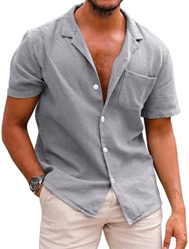 Short Sleeve Shirts Linen Beach 