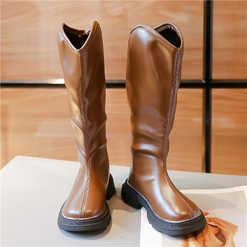 sfdgfhyf Solid Color Shoes for Toddler Black Platform Booties Kids Girls Front Zipper Cheer Shoes Outdoor Warm Non Slip3