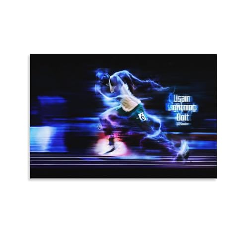 REDCHAMBER Póster jamaicano de Sprinters masculinos Usain Bolt (11) póster de pintura en lienzo para pared de sala de estar, pósteres de pintura de 20 x 30 cm