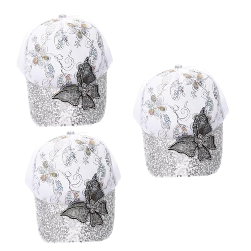 Casquettes de baseball femmes filles chapeau soleil strass maille noir