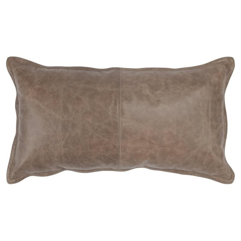 Kosas HomeCheyenne 14x26 Genuine Leather Throw Pillow in Taupe Brown