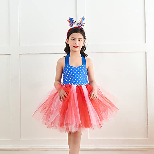 SIMAYA Fantasia infantil infantil para meninas de 4 de julho, dia independente, vestido de tule para