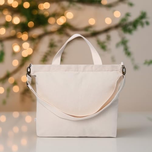 Maletín de lona para portátil y uso casual blanco miniatura 2
