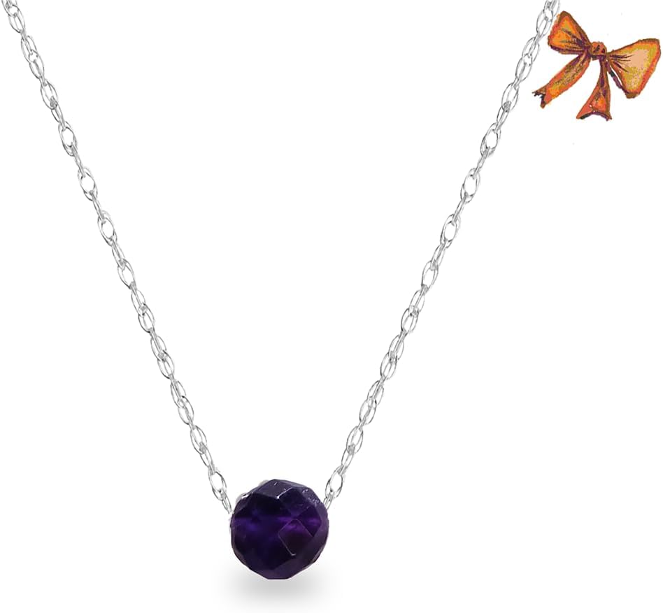 CJ's Jewelry Creations Gemstone Necklace Sterling Silver Chains for Women (18 Inch)