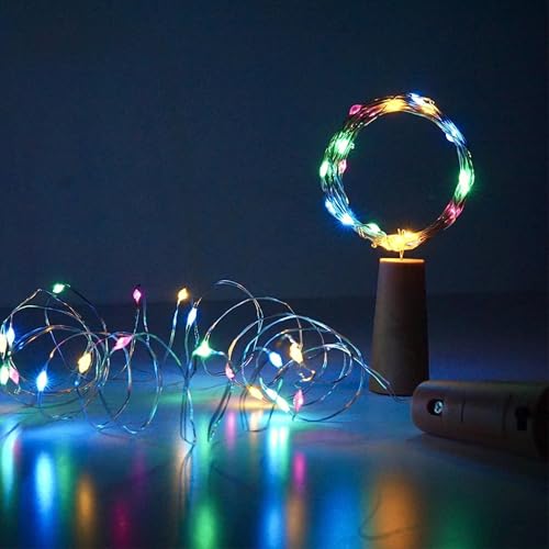 Image of Lexton 20 LED Wine Bottle Cork Lights Copper Wire String Lights (Multicolor, Pack of 2)