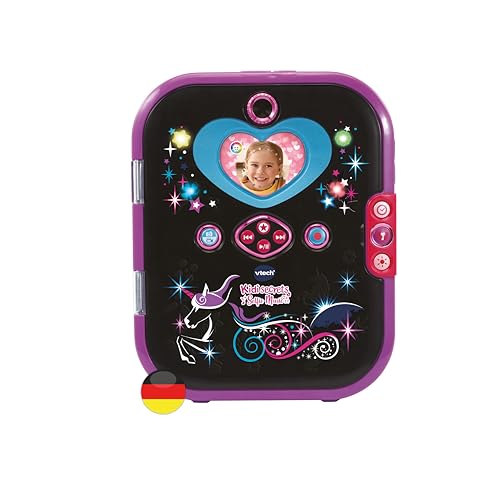 VTech Kidisecrets Selfie Music 2.0 black – Kindertagebuch mit 2 Kameras, MP3-Player, Gesichtserkennung, Leuchteffekten und vielem mehr – Für Kinder von 6-12 Jahren