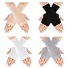 Yolev 4 Paires Gants Sans Doigts Protection UV Femme Gants Longueur Poignet Légers Filles Sunscreen Fingerless Gloves Dames Crème Solaire Antidérapante pour la Conduite en Plein Air en été