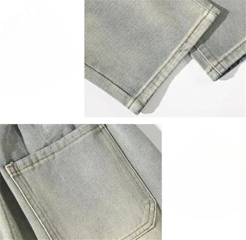 Men Cowboy Pants Retro Harajuku Washed Cotton Streetwear Jeans3