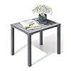 Crestlive Products Outdoor Side TableAluminum Rectangular SideEnd Table Small Patio Coffee Bistro Table for Outdoor Indoor