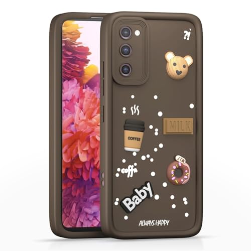 Image of Bintage Ball Bear| Donut| Milk Cake| Baby| Coffee Rubber Case Camera Protection Back Cover Compatible for Samsung Galaxy S20 FE 5G - Brown