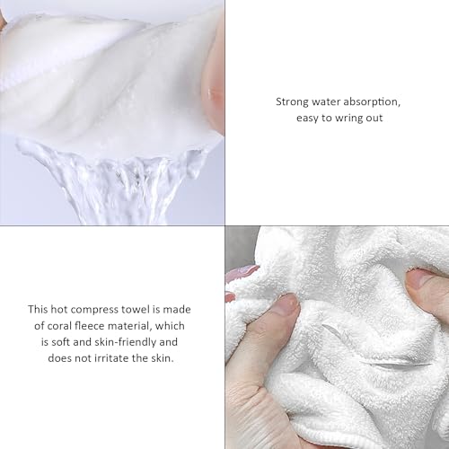 2 Pack of Hot Compress Towels, Three-Hole Hanging Ear Facial Heat Therapy Towel, Steamed Facial Towel, Hot and Cold Compress Facial Towel, Wet Compress Facial Towel - Image 3