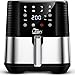 Uten Friggitrice ad Aria 5,5 Litri, 1700W Friggitrice Senza Olio, Aspetto Squisito, Touch Screen ad Alta Definizione, Air Fryer con 7 Programmi, Senza PFOA&BPA, Ricette PDF