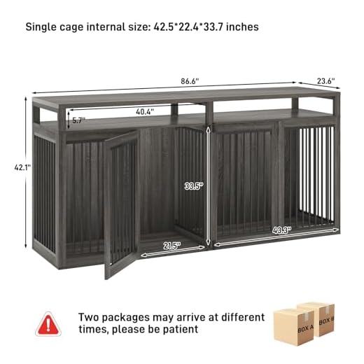 87-Inch Farmhouse Dog Crate TV Stand