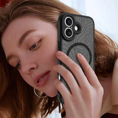 Image of KANGHAR Case Compatible with iPhone 17 Curly Line Pattern | [Compatible with Magsafe] Cute Spiral Ripples Protective Magnetic Case for Girls Women Men 6.3 inch