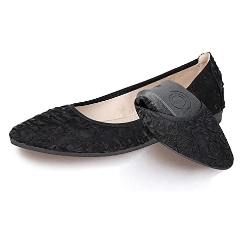 Aoikoy Women's Ballet Flats Foldable Casual Sparkly Rhinestone Wedding Comfort Slip on Walking Flat Shoes Ballerina Shoes Cover