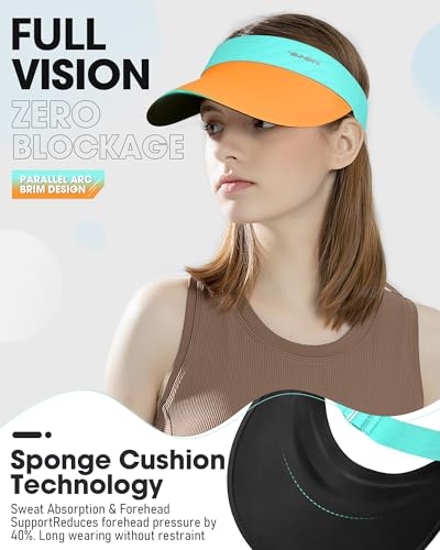 Image of YANIKY Sun Visor Hat for Women,UPF50+ Seamless Sun Hats Men Women Lightweight Sports Cap Stretchy Ponytail Hat for Outdoor