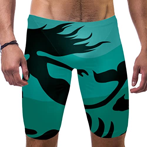 Bañador natación verde oscuro hombre piscina playa shorts secado rápido