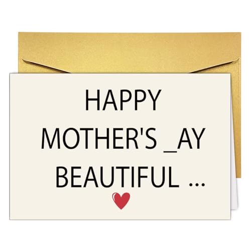 RPJIEKINXU Funny Mother's Day Card for Wife Girlfriend, Naughty Mothers Day Card Gift from Husband Hubby, Rude Happy Mothers Day Gift for Wife Partner Her, Double Sided