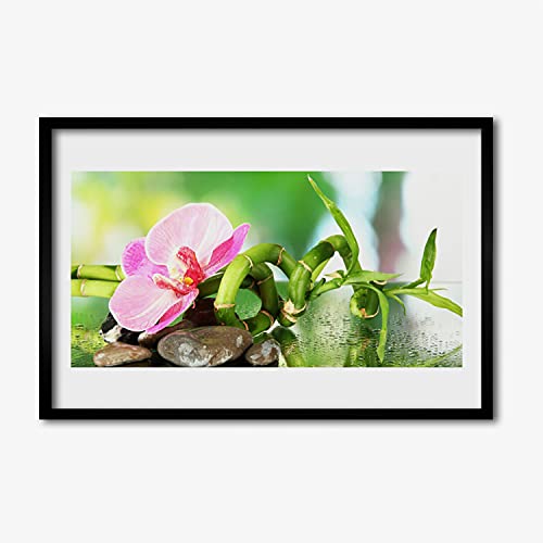 Tableau cadre MDF nature de la tige de bambou 60x40 cm Tulup Premium