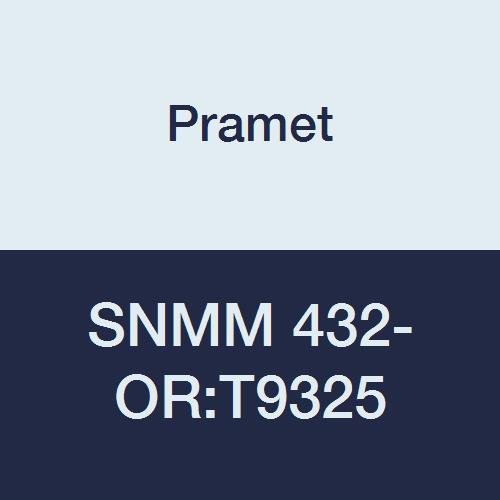 SNMM 432-OR:T9325 Carbide Indexable Turning Insert, Steel (P25), Single Sided Negative, 1/2" I.C., 3/16" Thick, CVD, Feed Rate=.010"-.067"/Rev, 90 Degree Square, Black (Pack of 10)