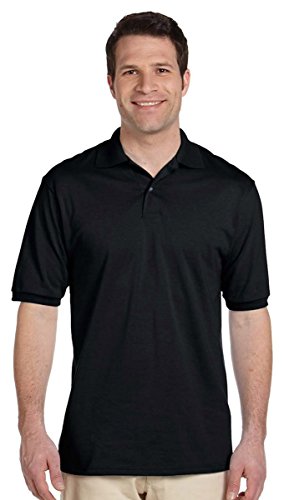 Polo noir Jerzees SpotShield anti-taches pour homme actif en taille S