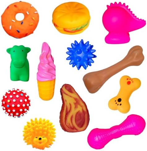 Elo Imports Kit 12 Brinquedos Sonoros de Borracha Premium para Pe...